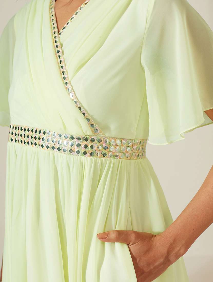 women embroidered flared sleeves fit and flare dress - 22587892 -  Standard Image - 1