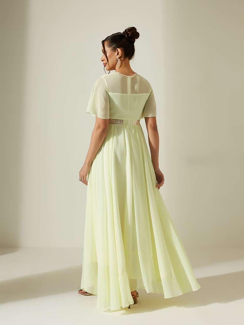 women embroidered flared sleeves fit and flare dress - 22587892 -  Standard Image - 4