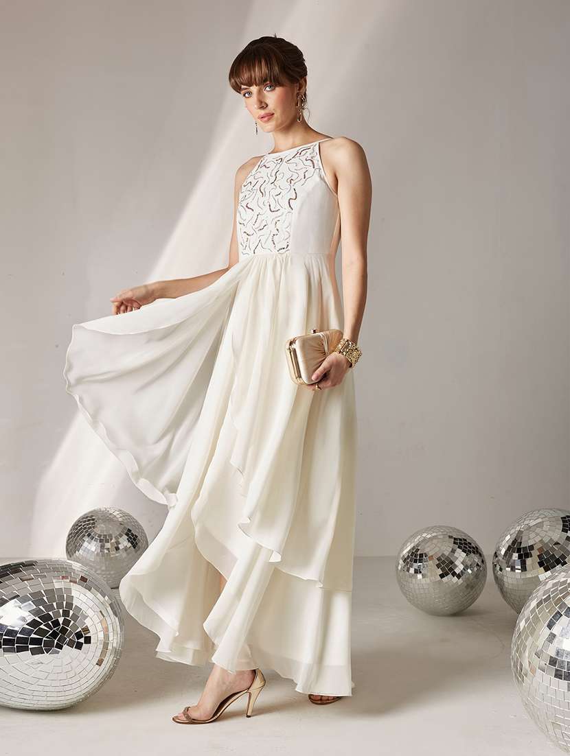 women embroidered sleeveless layered dress - 22587904 -  Standard Image - 6