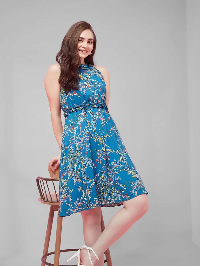 women printed sleeveless fit and flare dress - 22587917 -  Standard Image - 4