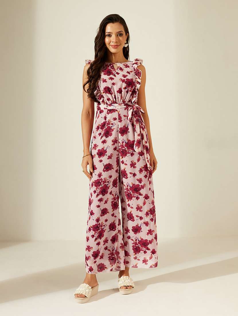 Women Printed Sleeveless Full Leg Jumpsuit - 22587930 -  Standard Image - 1