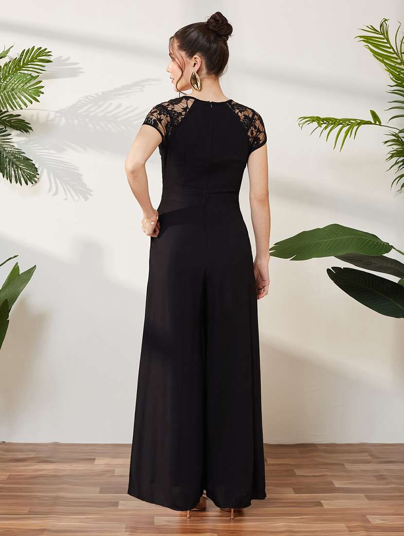 women self design short sleeves full leg jumpsuit - 22587952 -  Standard Image - 4
