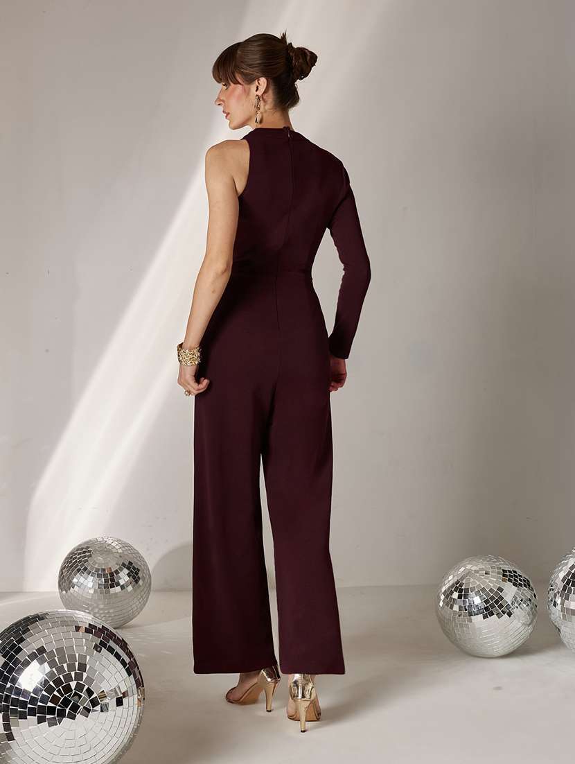Women Sequined Overlap Neck Full Leg Jumpsuit - 22587958 -  Standard Image - 4
