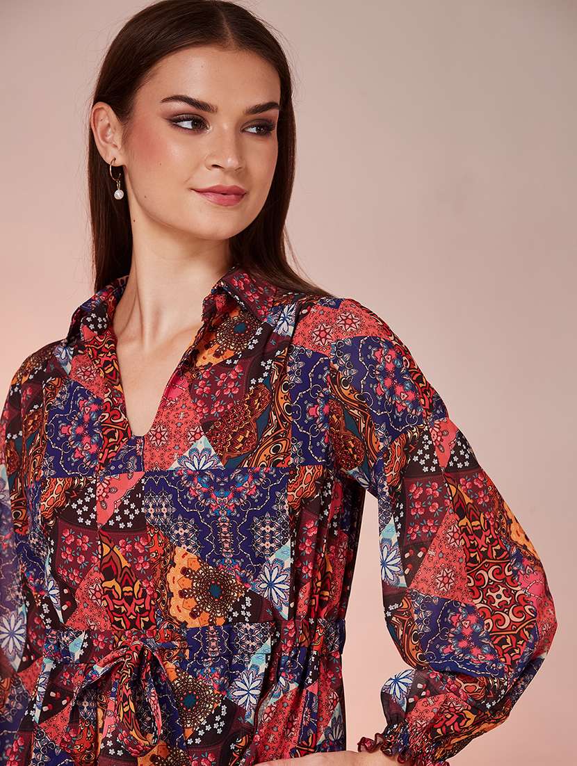 women printed long sleeves romper - 22587963 -  Standard Image - 1