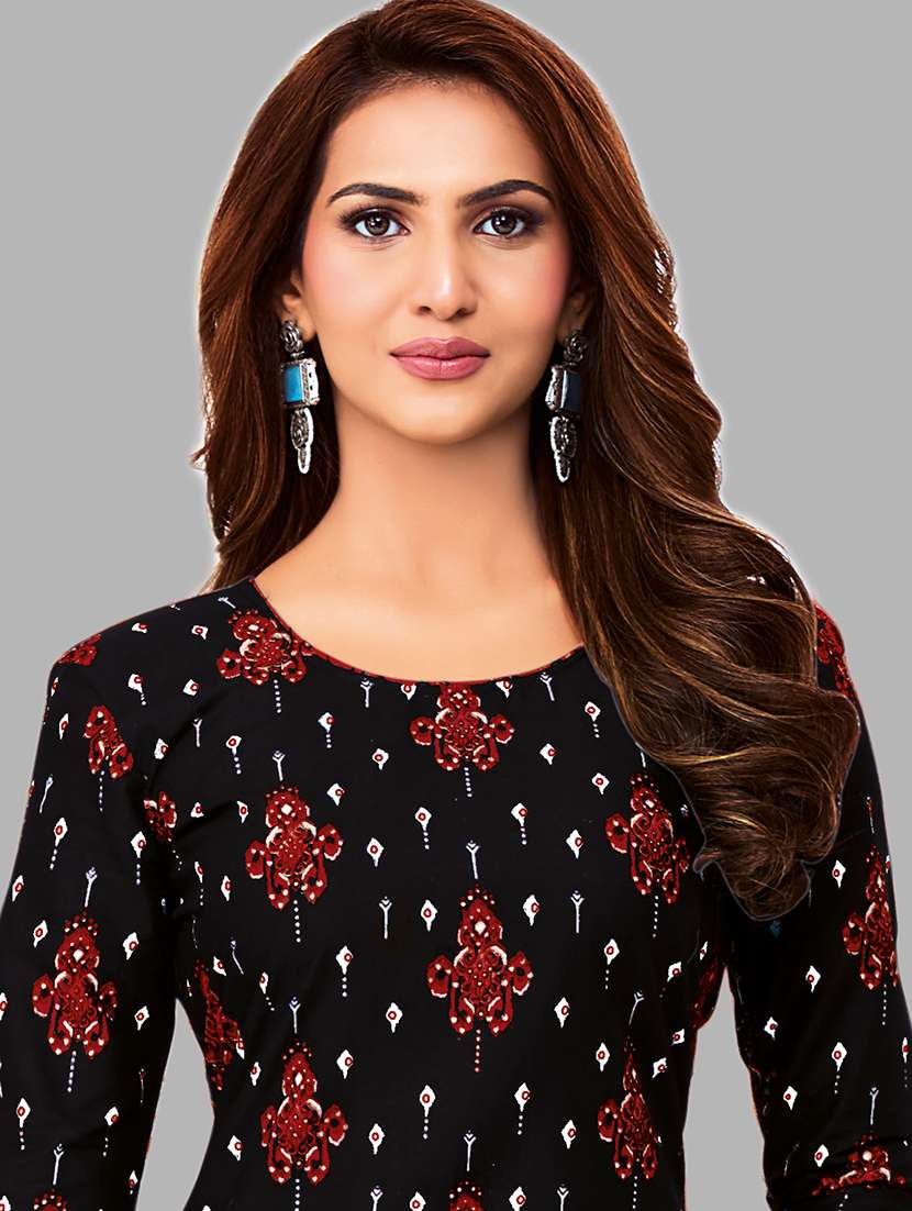 Women Printed Three Quarter Sleeve Kurta Patiala With Dupatta Set - 22588007 -  Standard Image - 1
