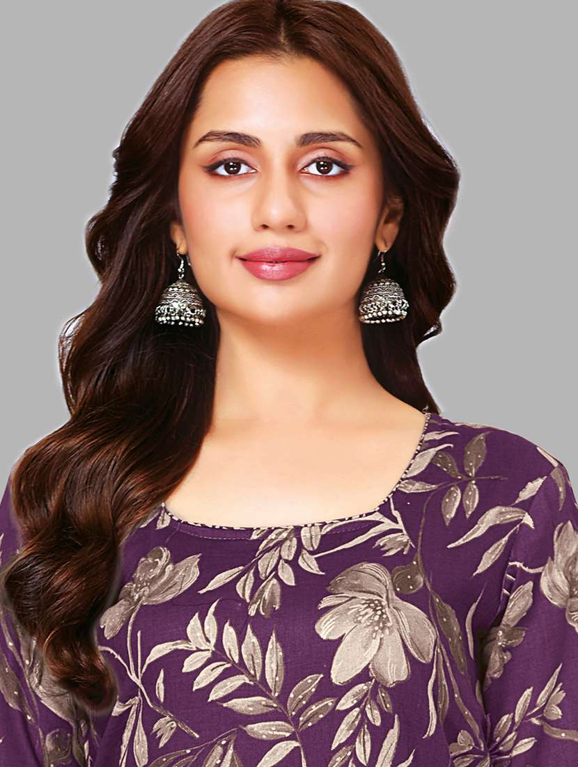 women printed three quarter sleeve kurta patiala with dupatta set - 22588011 -  Standard Image - 1