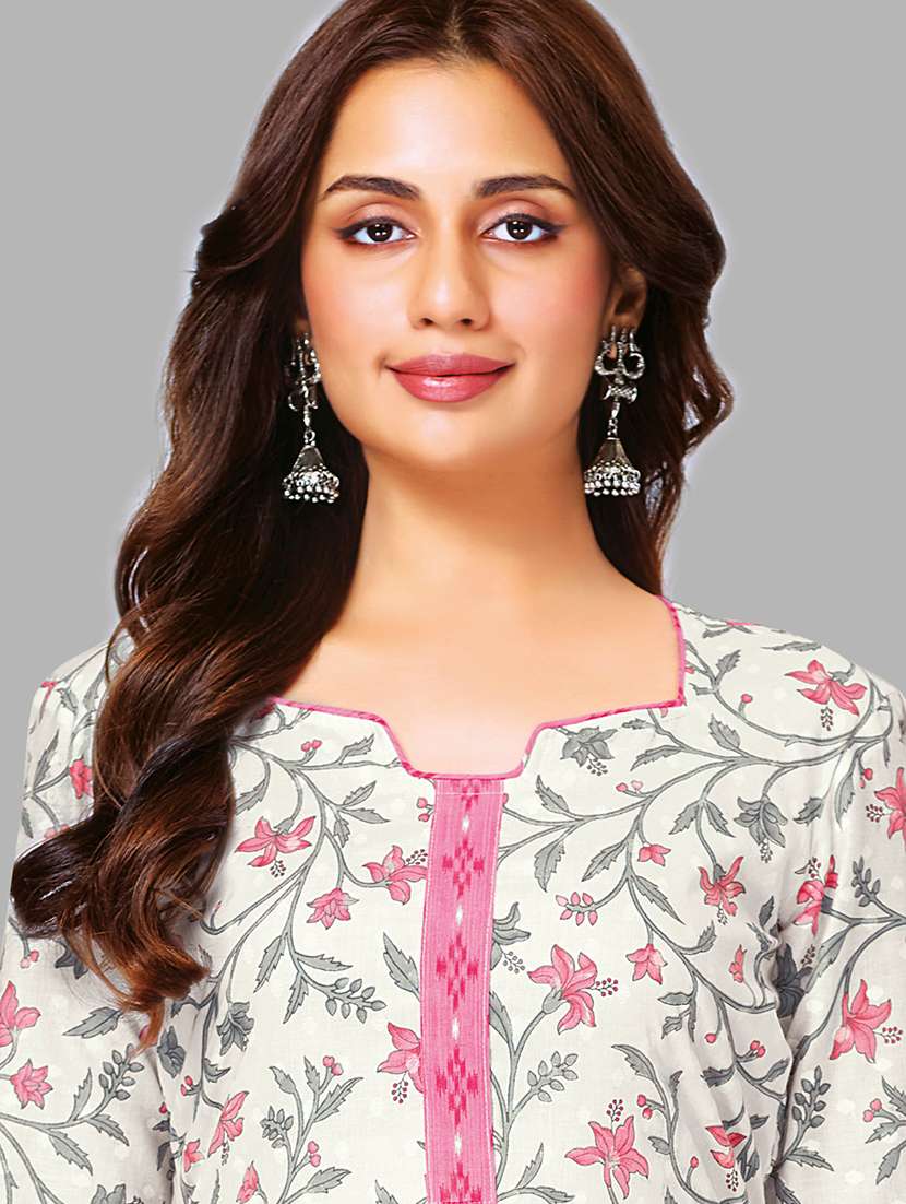 women printed three quarter sleeve kurta patiala with dupatta set - 22588013 -  Standard Image - 1