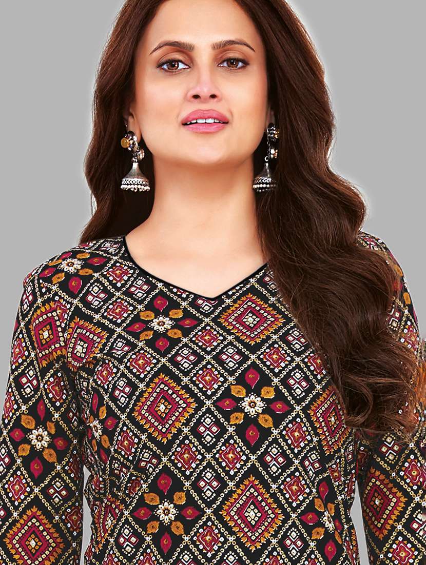 women printed three quarter sleeves kurta patiala with dupatta set - 22588033 -  Standard Image - 1
