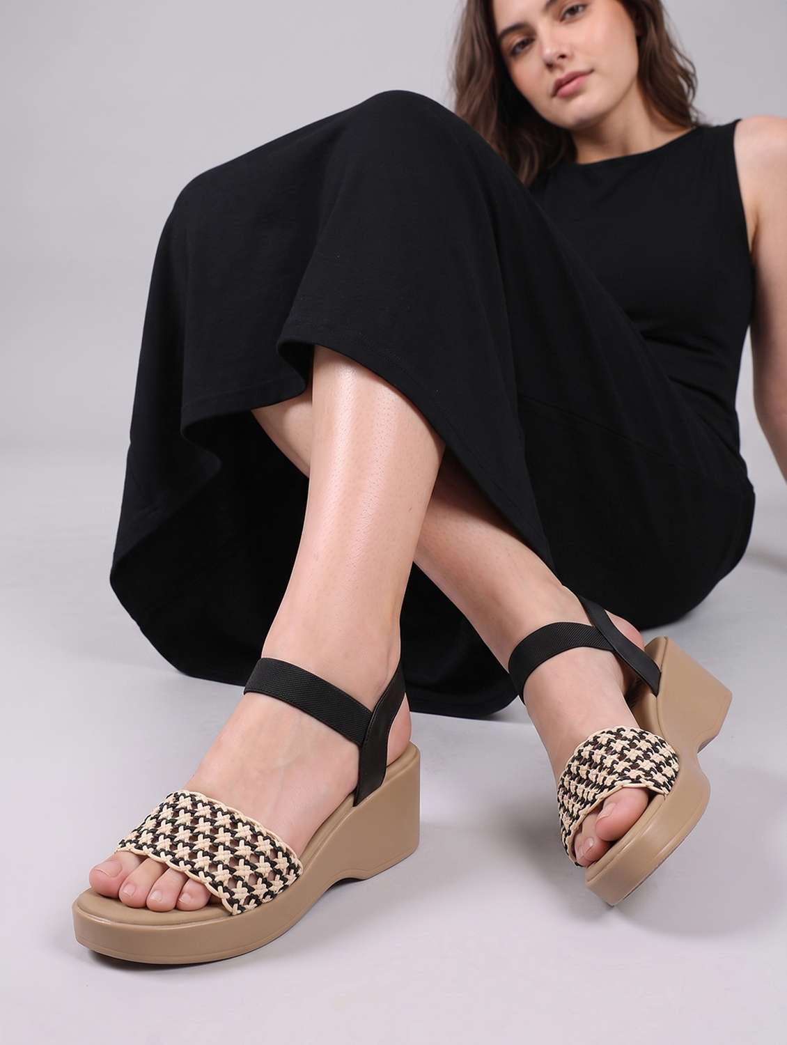 women textured ankle strap wedges - 22588052 -  Standard Image - 4