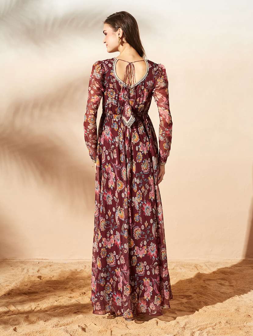 Women Printed Long Sleeves Fit And Flare Dress - 22588130 -  Standard Image - 4