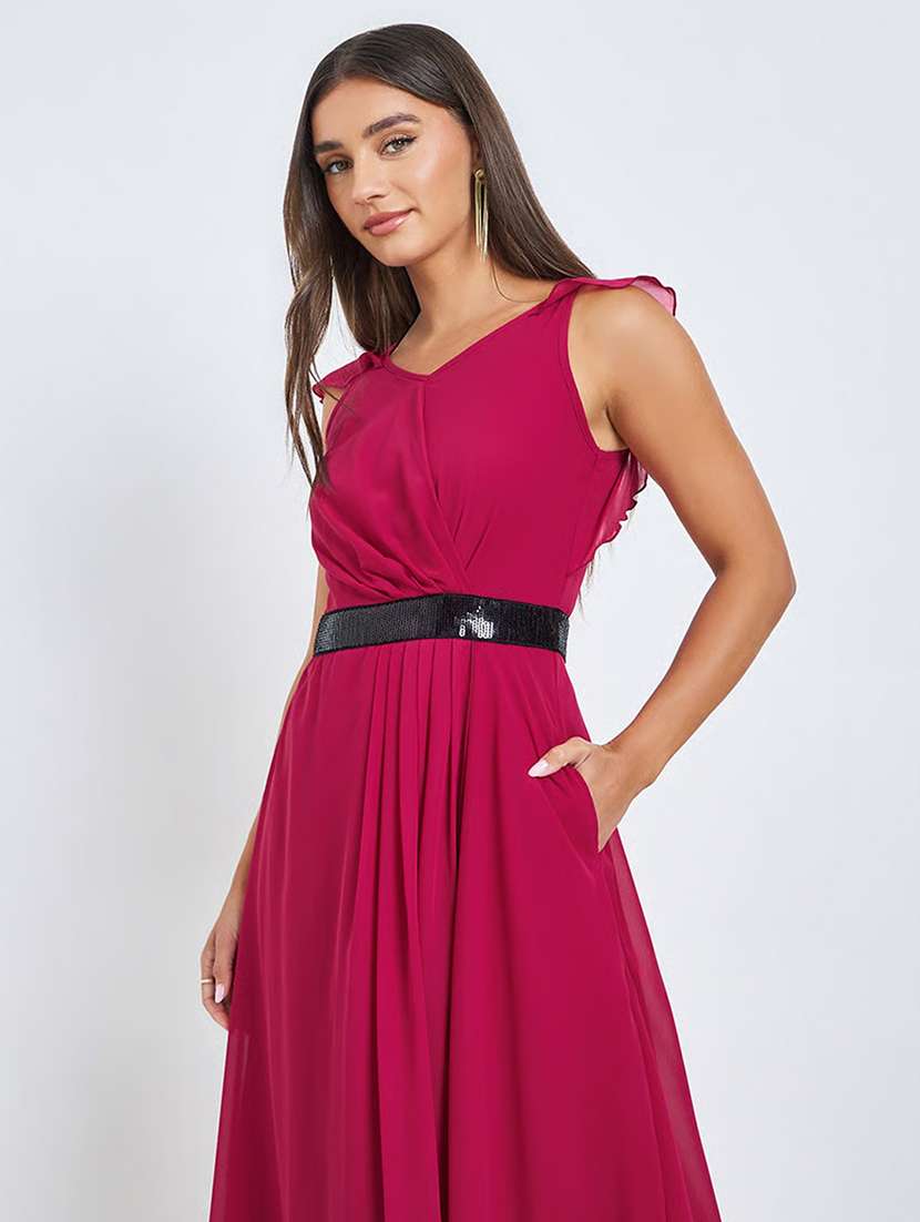women embellished sleeveless fit and flare dress - 22588132 -  Standard Image - 1