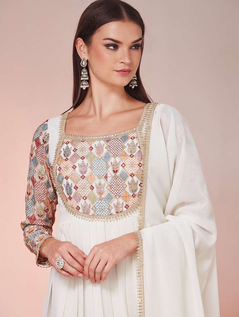 women embroidered long sleeves kurta dupatta set - 22588133 -  Standard Image - 1