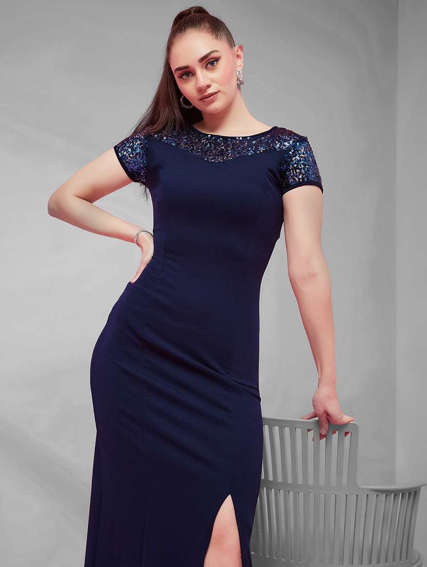 women sequined short sleeves sheath dress - 22588141 -  Standard Image - 1