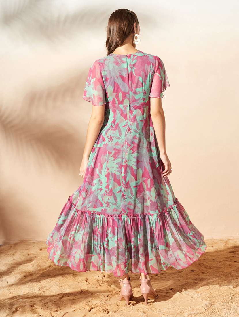 Women Printed Flared Sleeves Tiered Dress - 22588148 -  Standard Image - 4