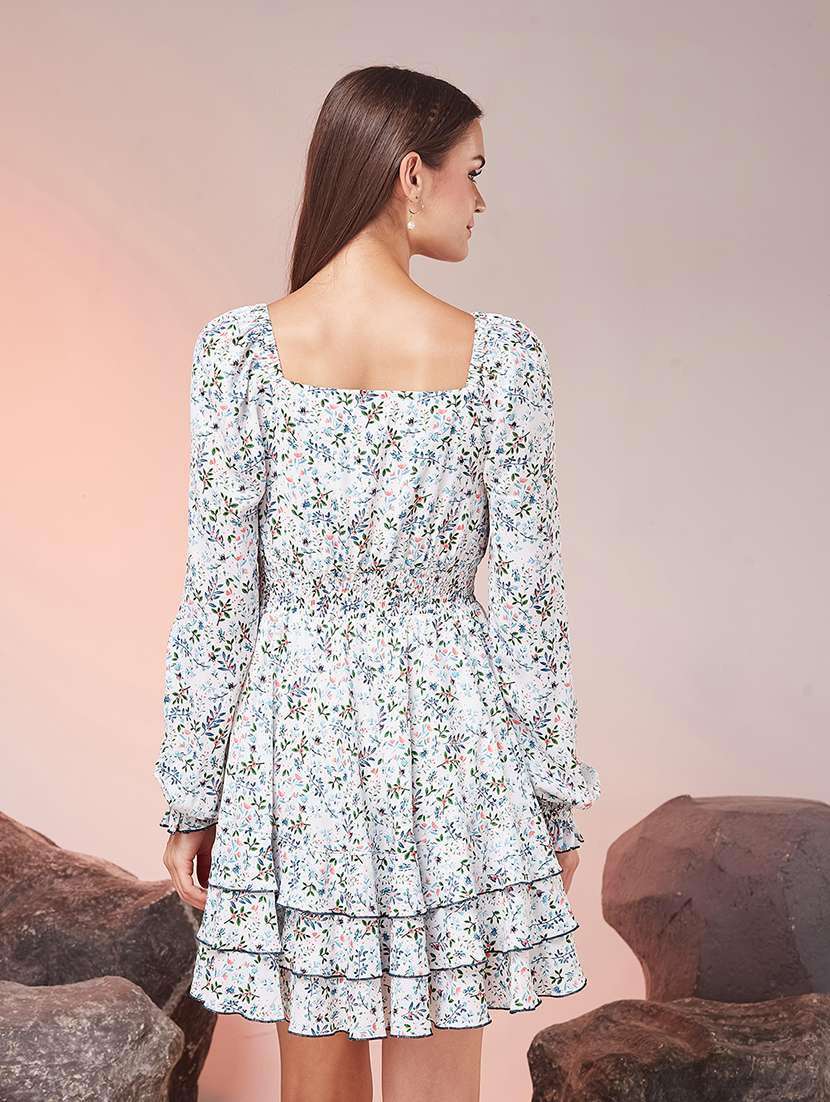 Women Printed Long Sleeves Tiered Dress - 22588164 -  Standard Image - 4