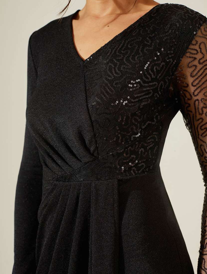 women embroidered long sleeves sheath dress - 22588179 -  Standard Image - 1