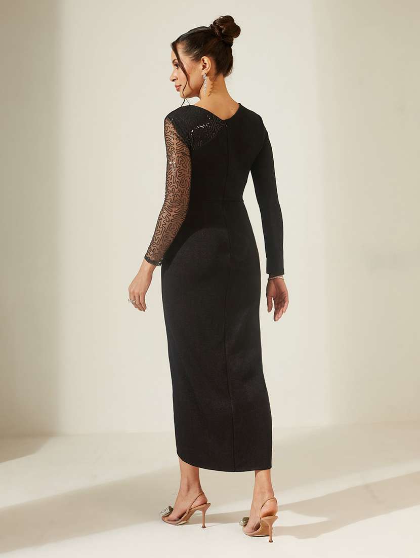 women embroidered long sleeves sheath dress - 22588179 -  Standard Image - 4