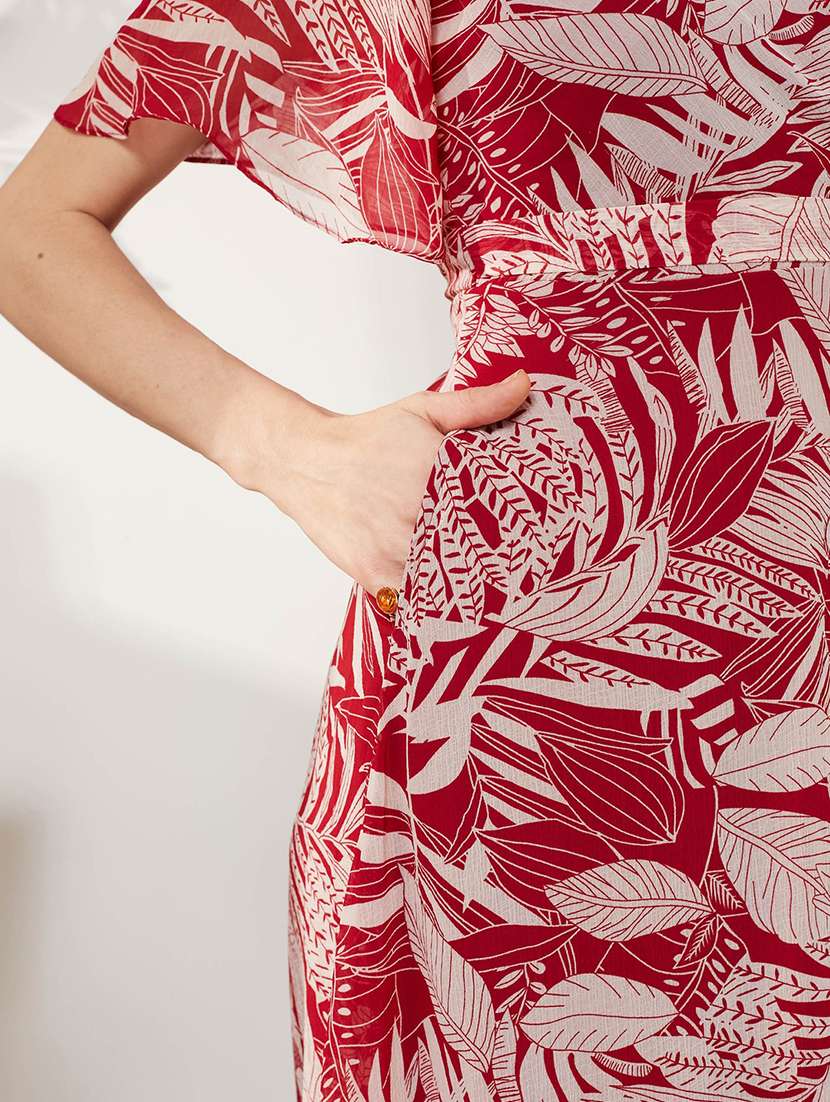 Women Printed Flared Sleeves Tiered Dress - 22588209 -  Standard Image - 1
