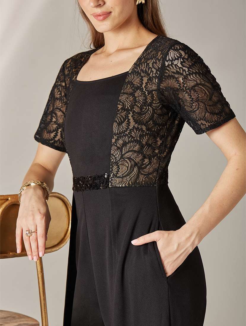 Women Self Design Short Sleeves Full Leg Jumpsuit - 22588242 -  Standard Image - 1