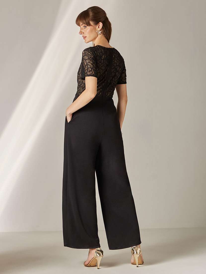 Women Self Design Short Sleeves Full Leg Jumpsuit - 22588242 -  Standard Image - 4