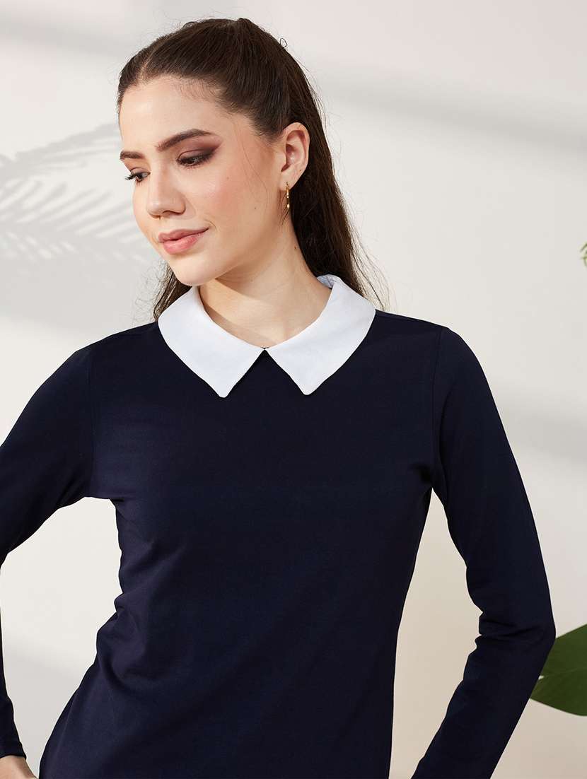 women solid long sleeves regular top - 22588252 -  Standard Image - 1