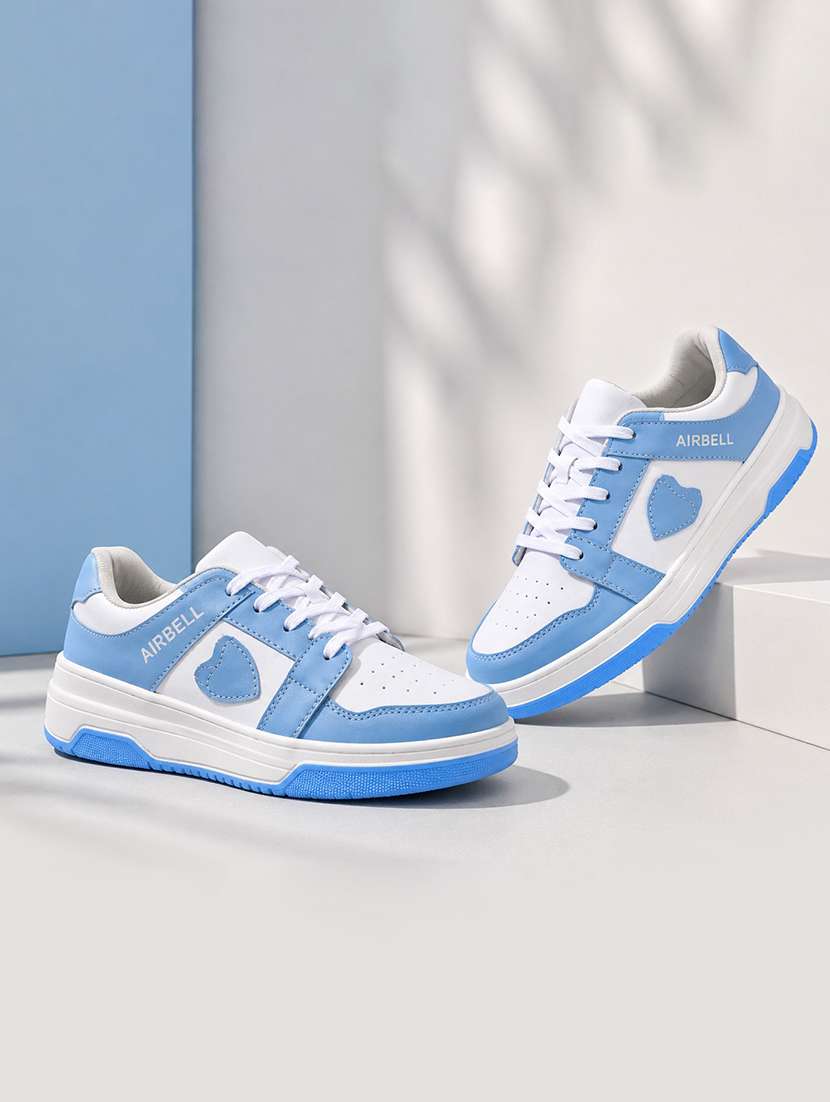 women colourblocked lace up sneakers