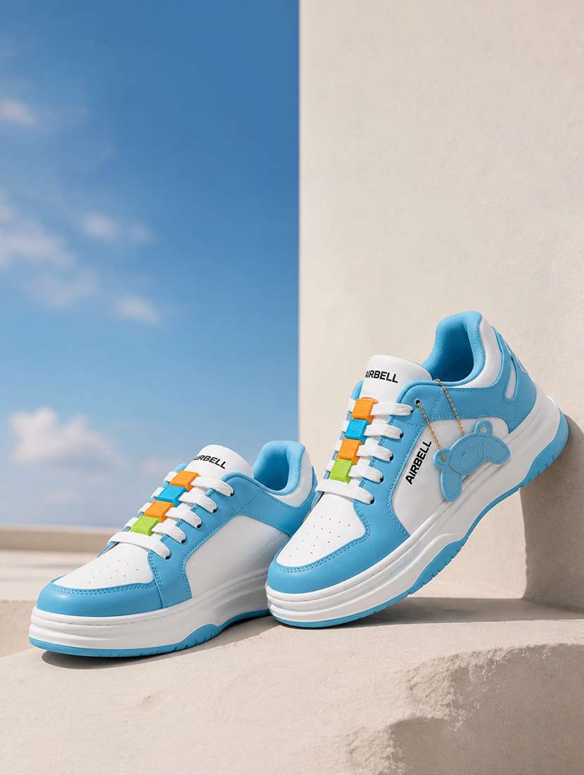 women colourblocked lace up sneakers