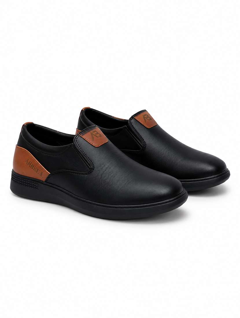 men brown slip on caual shoes - 22588283 -  Standard Image - 1