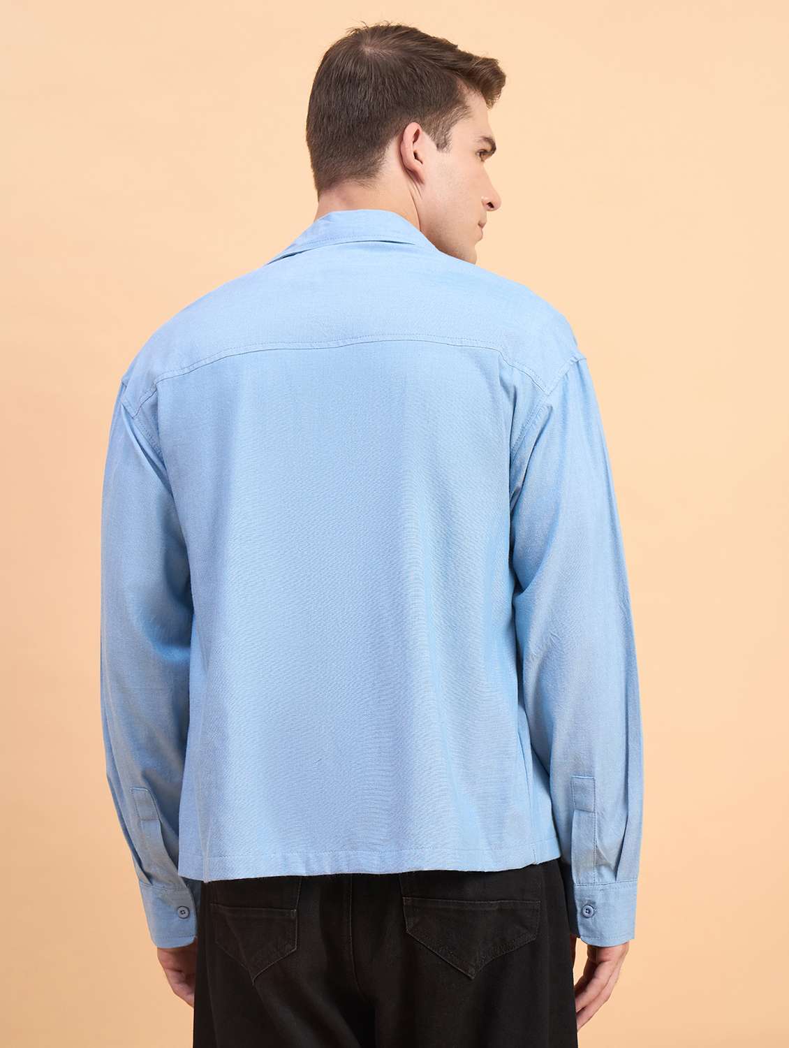 Men Solid Long Sleeve Oversized Casual Shirt - 22588290 -  Standard Image - 4