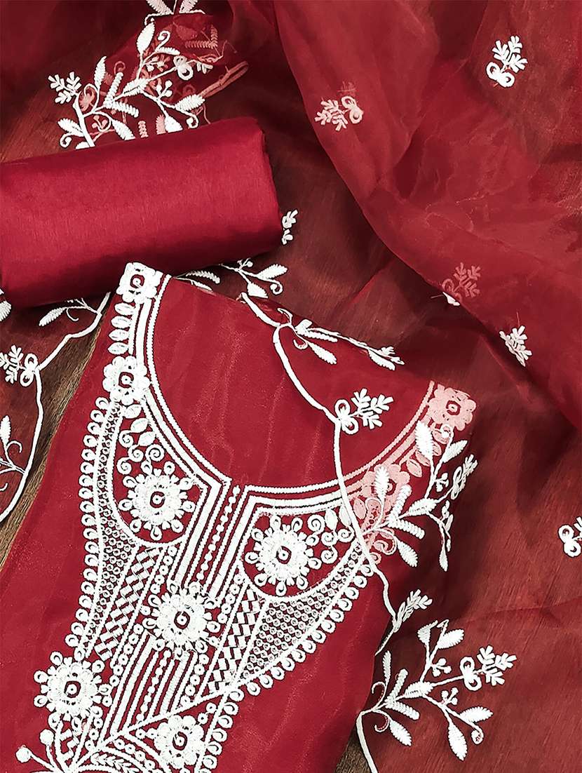 women solid with work unstitched suit set - 22588325 -  Standard Image - 1