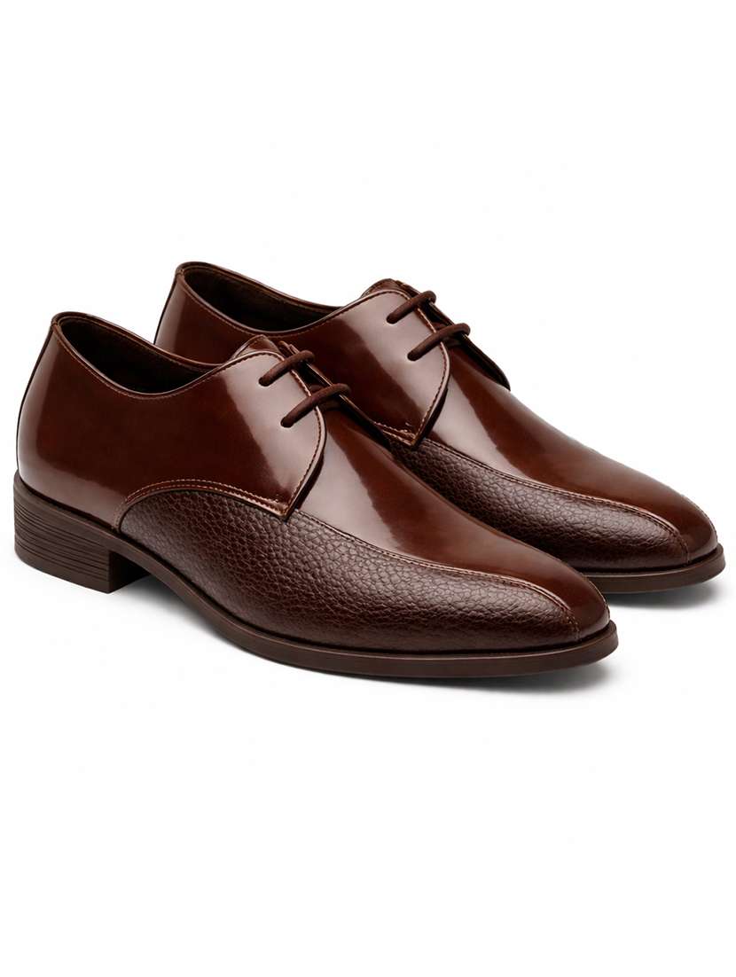 men textured lace up derby shoes