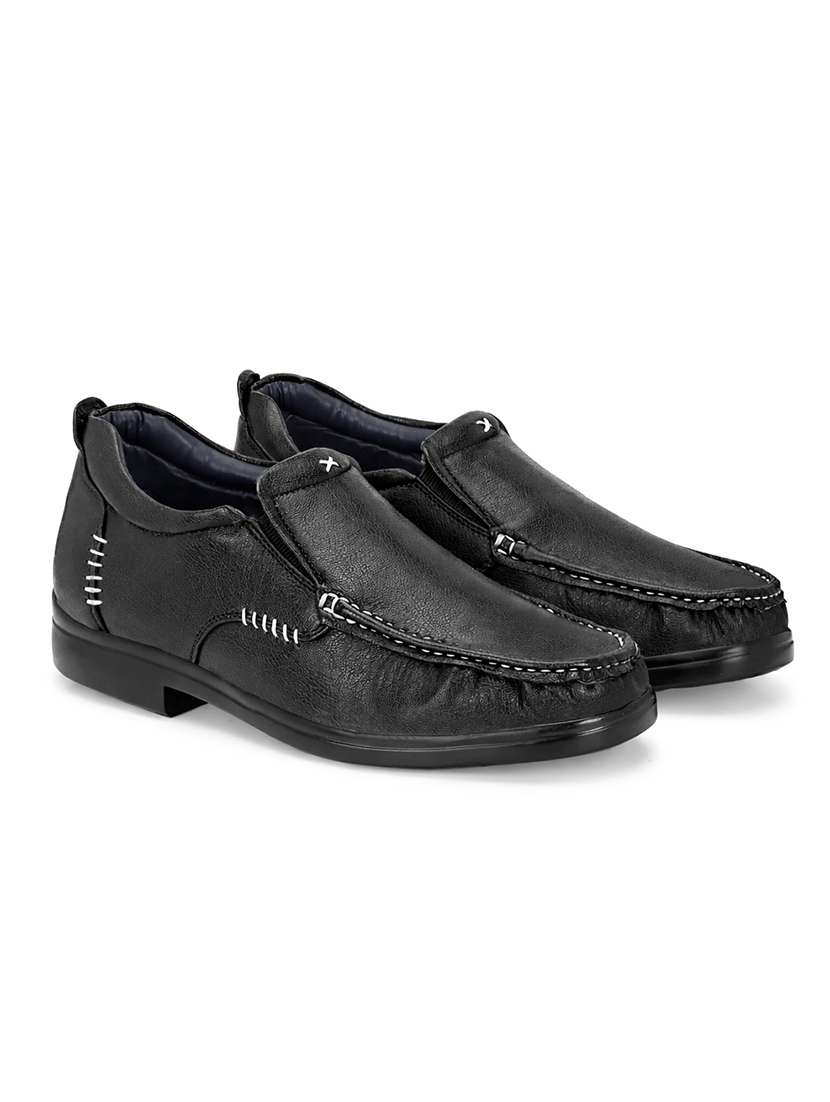 men solid slip on formal shoes - 22588445 -  Standard Image - 1