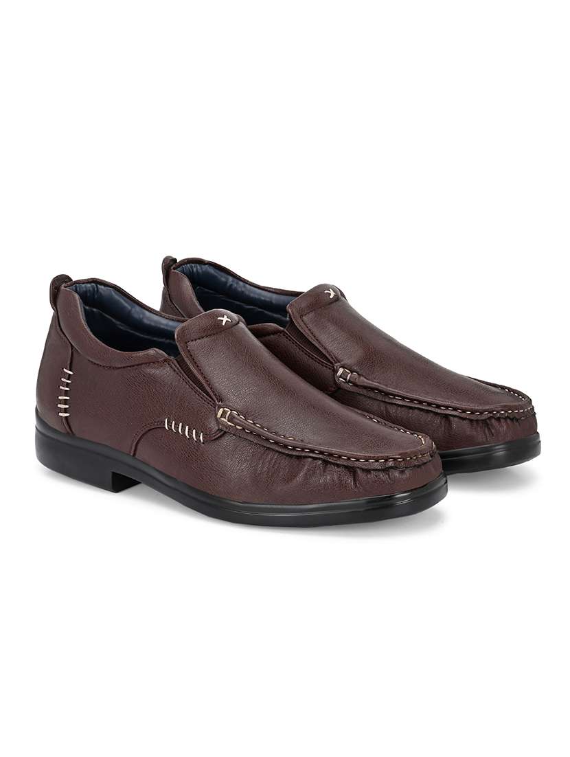 men solid slip on formal shoes - 22588446 -  Standard Image - 1