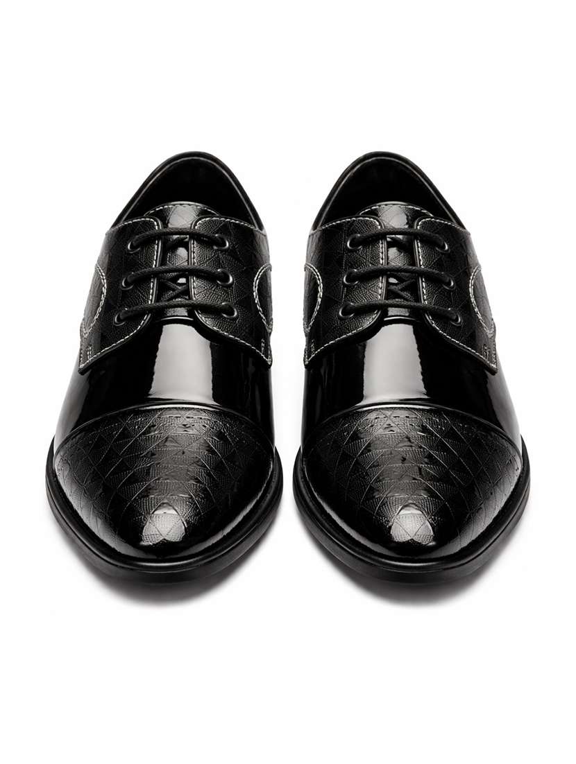Men Black Lace-up Derby - 22588447 -  Standard Image - 4