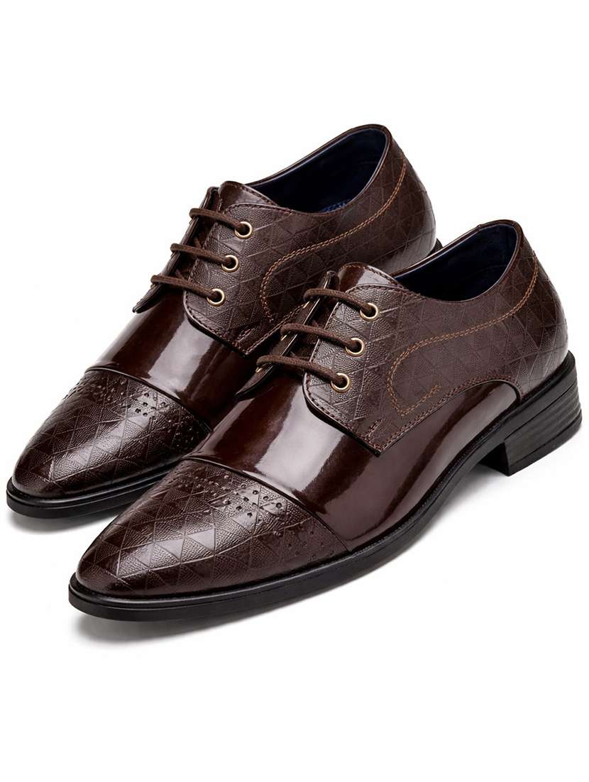 Men Brown Lace-up Derby - 22588448 -  Standard Image - 1