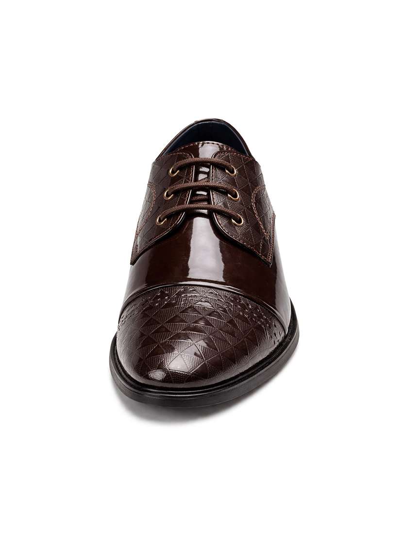 Men Brown Lace-up Derby - 22588448 -  Standard Image - 4