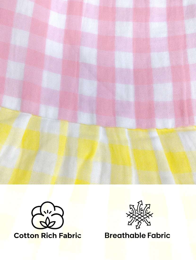 girls printed puff sleeves tiered frock - 22588458 -  Standard Image - 4