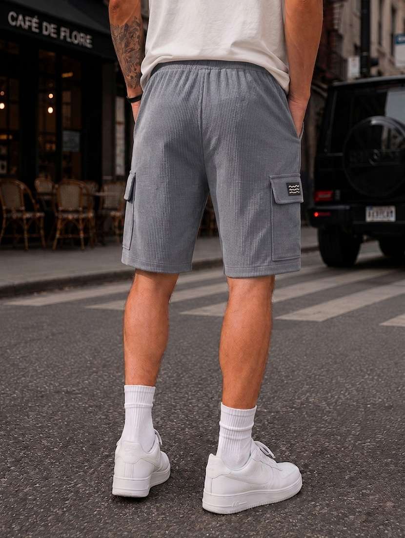 men textured mid rise relaxed fit cargo shorts - 22588508 -  Standard Image - 1