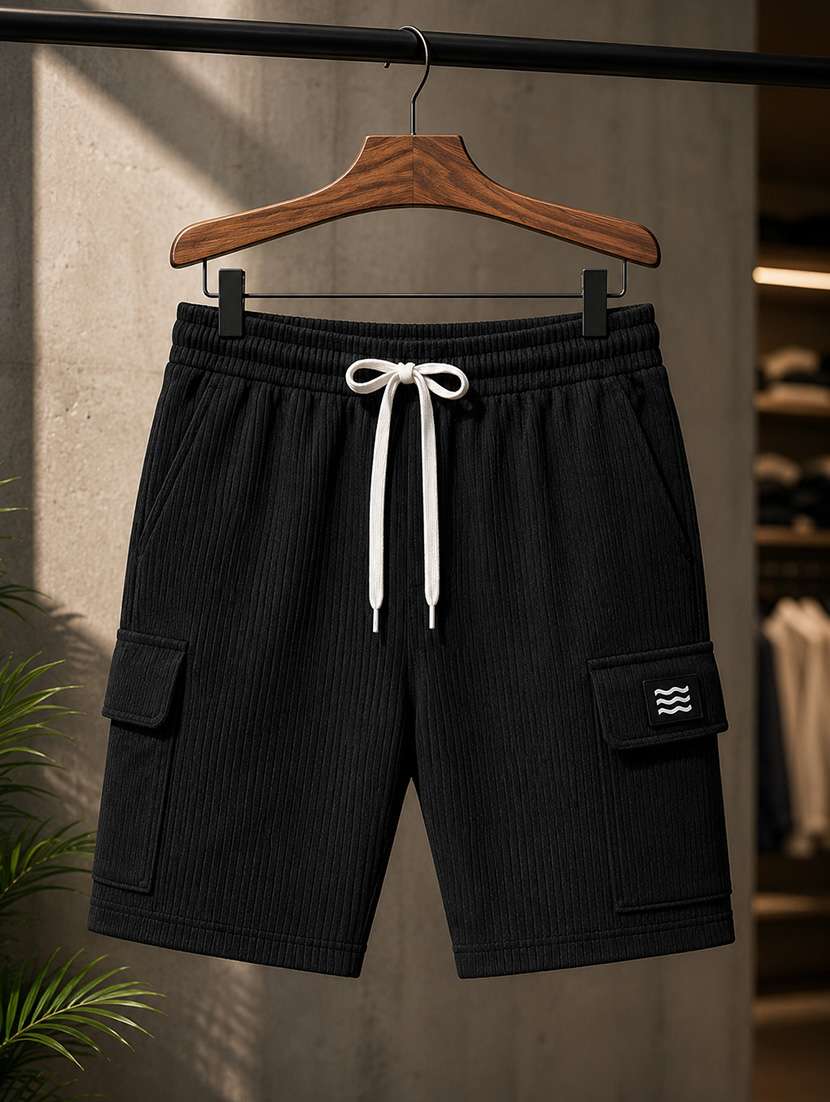 men textured mid rise relaxed fit cargo shorts - 22588509 -  Standard Image - 4
