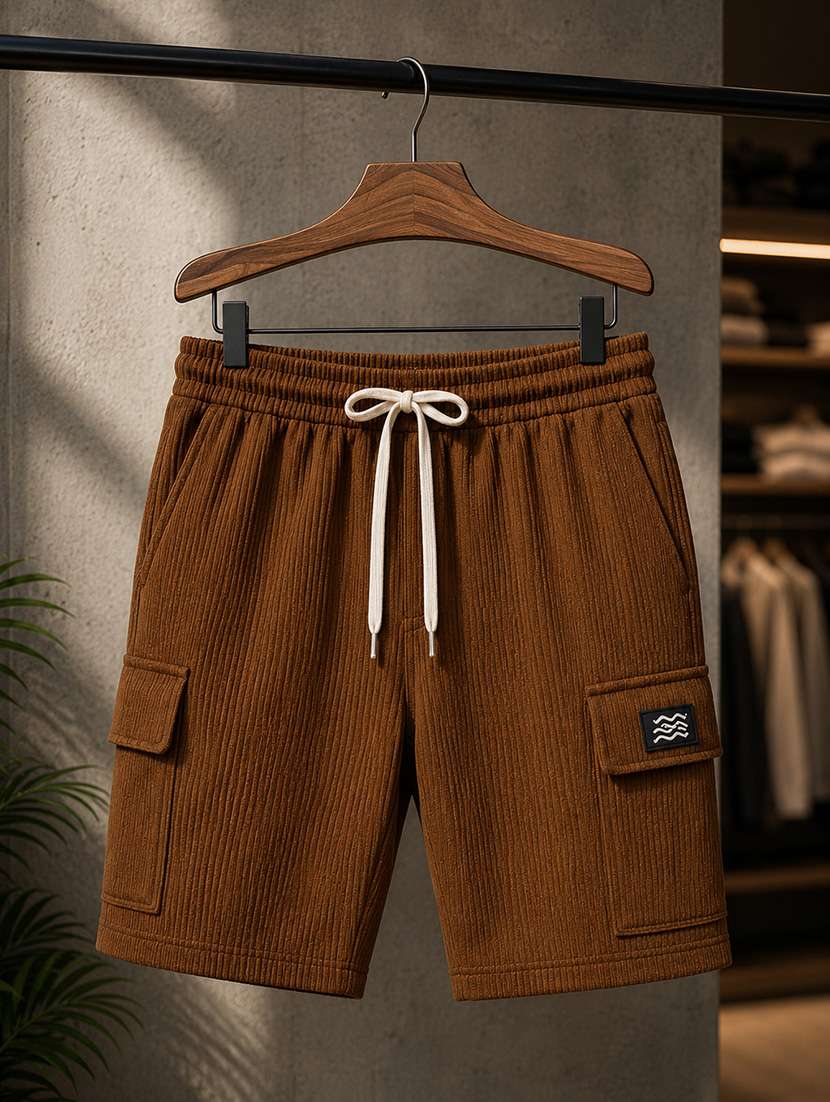 men textured mid rise relaxed fit cargo shorts - 22588510 -  Standard Image - 4