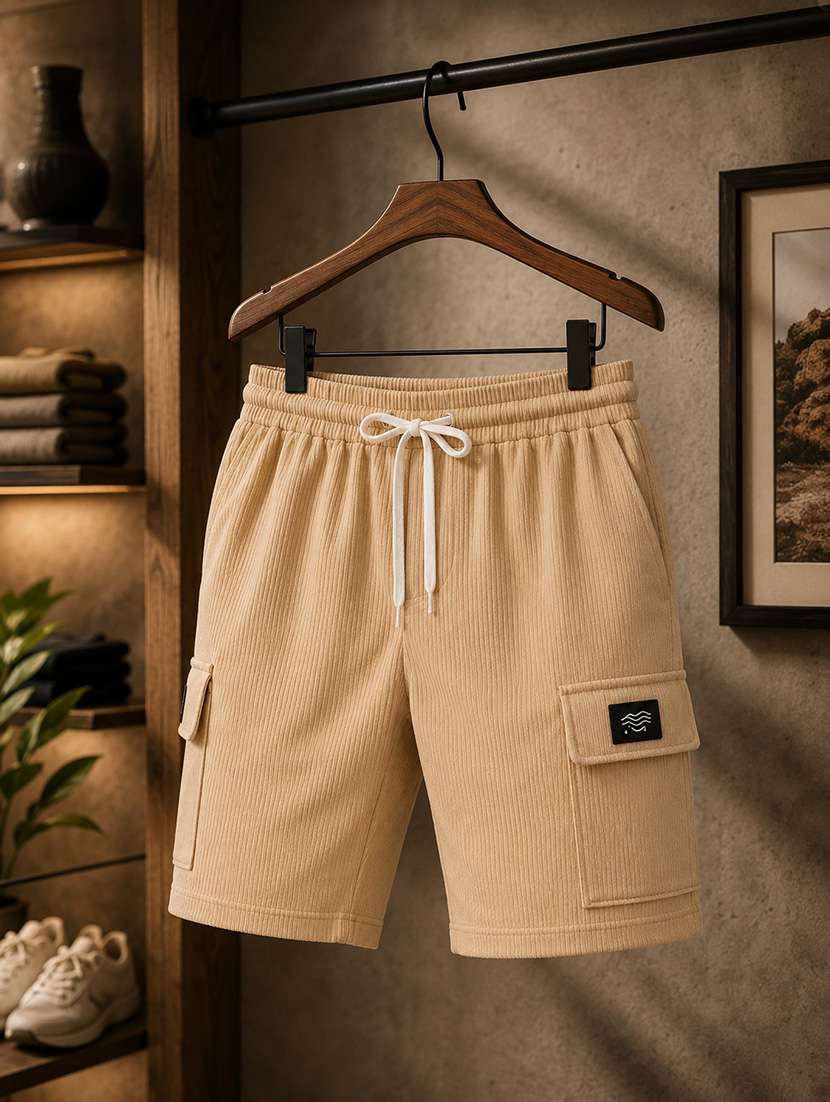 men textured mid rise relaxed fit cargo shorts - 22588512 -  Standard Image - 4
