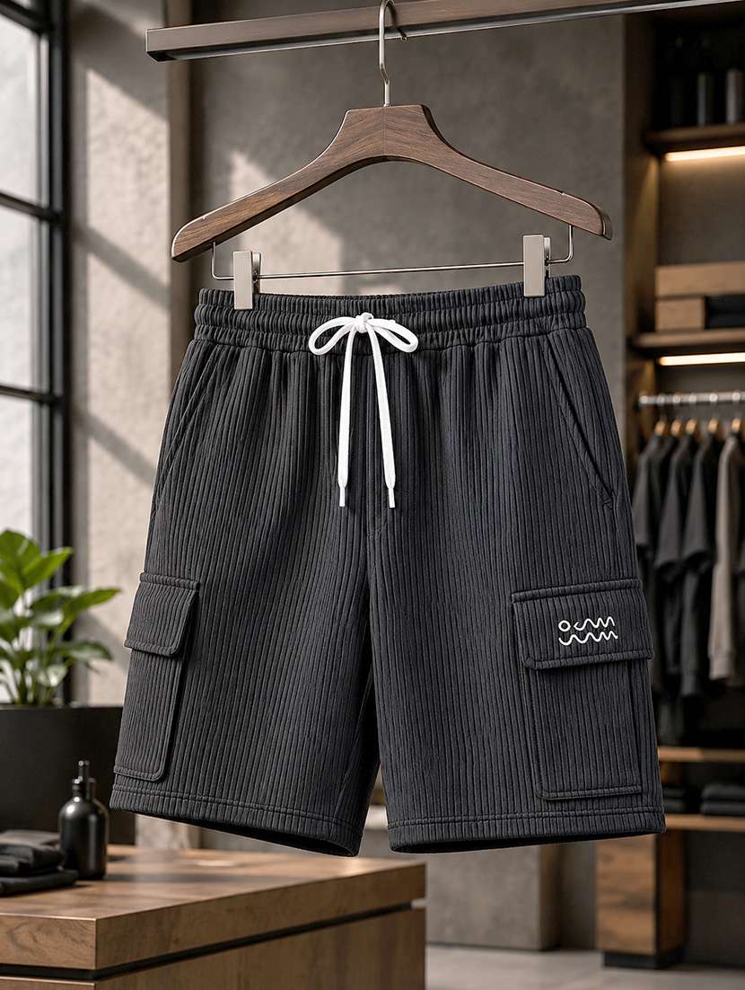 men textured mid rise relaxed fit cargo shorts - 22588513 -  Standard Image - 4