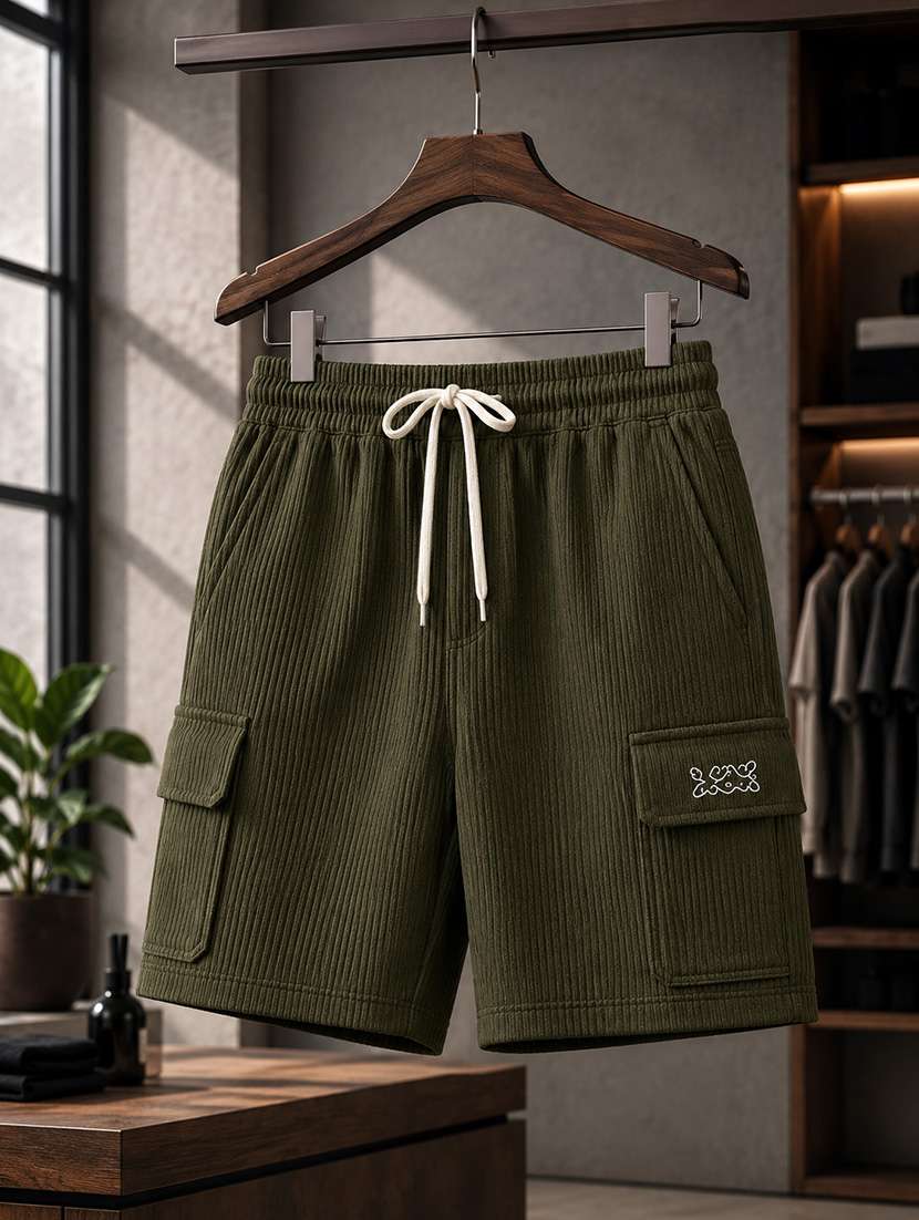 men textured mid rise relaxed fit cargo shorts - 22588515 -  Standard Image - 4