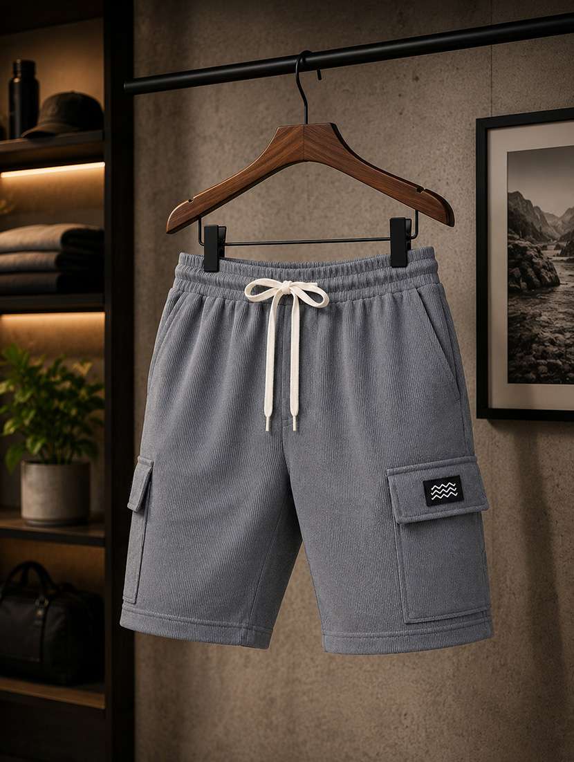 men textured mid rise relaxed fit cargo shorts - 22588516 -  Standard Image - 4