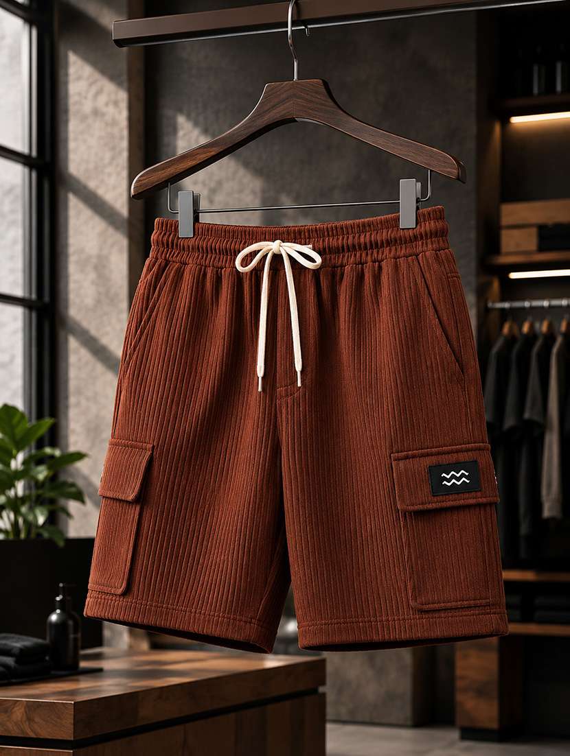 men textured mid rise relaxed fit cargo shorts - 22588517 -  Standard Image - 4