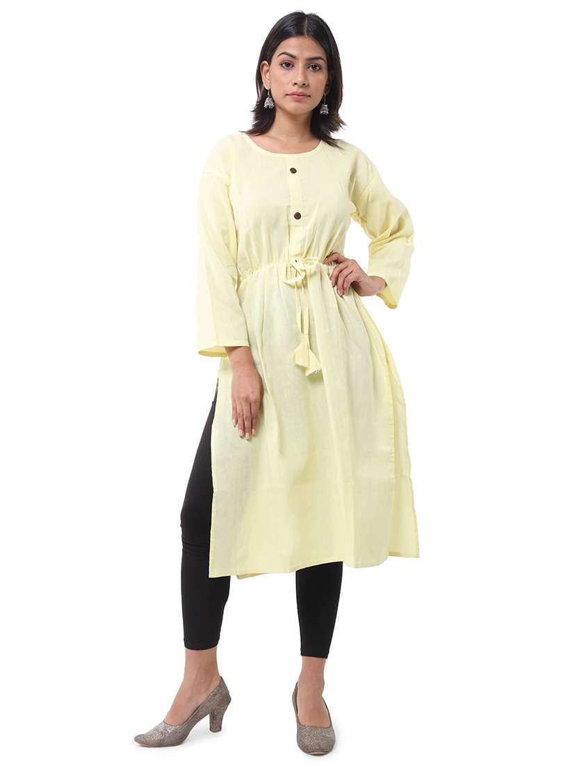 Women Pack Of 2 Solid Three Quarter Sleeves Straight Kurta - 22588532 -  Standard Image - 4