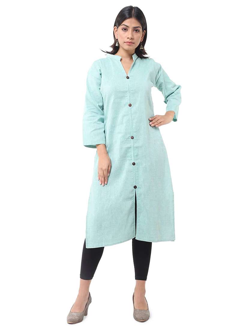 Women Pack Of 2 Self Design Three Quarter Sleeves Straight Kurta - 22588569 -  Standard Image - 1