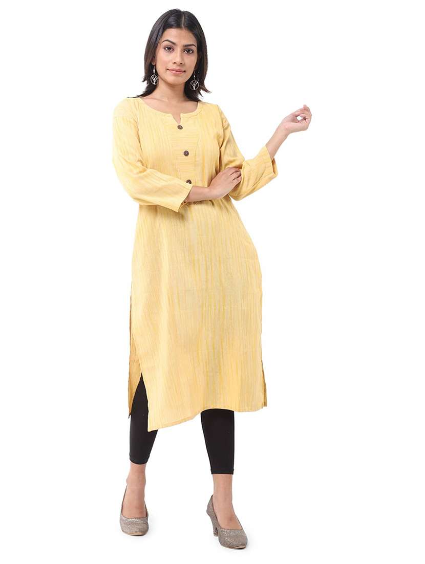 Women Pack Of 2 Self Design Three Quarter Sleeves Straight Kurta - 22588569 -  Standard Image - 4