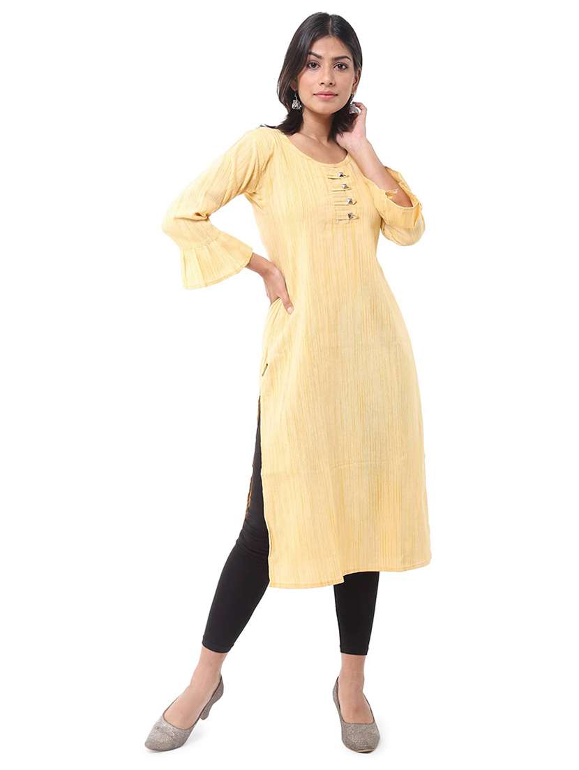 Women Pack Of 2 Self Design Three Quarter Sleeves Straight Kurta - 22588582 -  Standard Image - 1