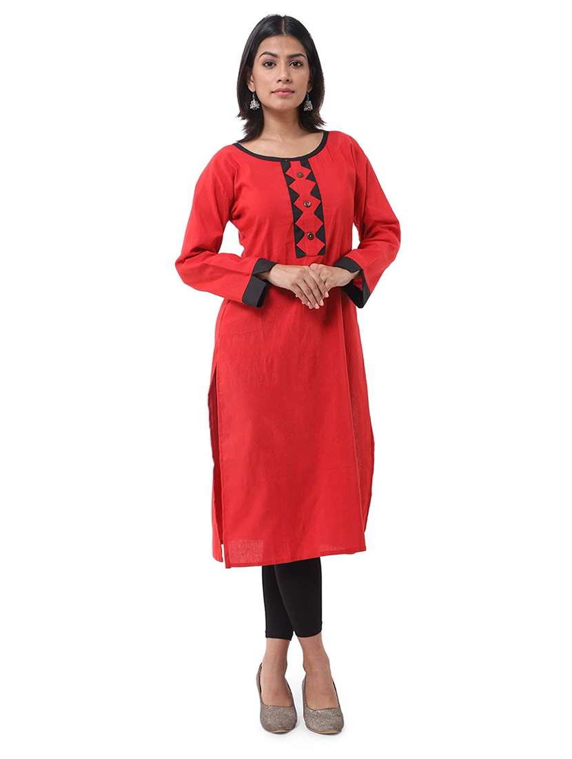 Women Pack Of 2 Three Quarter Sleeve Straight Kurta - 22588609 -  Standard Image - 1